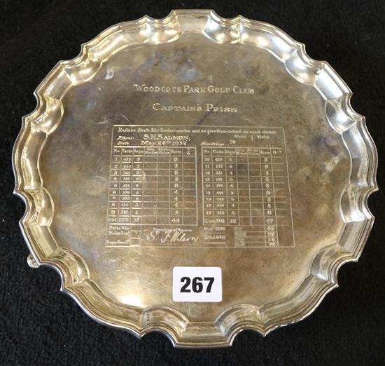 Golfing silver salver